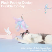 ZEZE Bell & Feather Interactive Wand Toy – Chew-Resistant & Self-Play