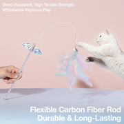 ZEZE Bell & Feather Interactive Wand Toy – Chew-Resistant & Self-Play
