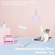 ZEZE Bell & Feather Interactive Wand Toy – Chew-Resistant & Self-Play